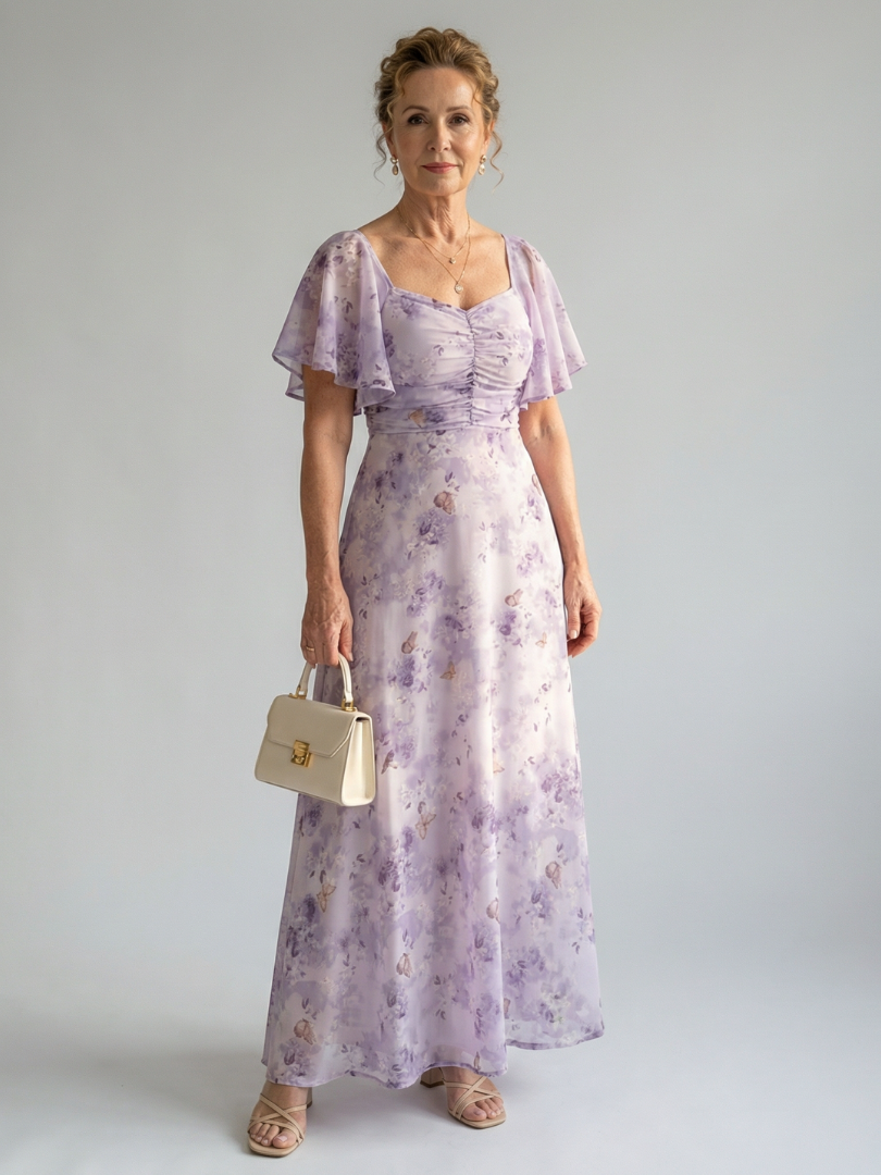 Vivian | Flutter Sleeve Midi Dress