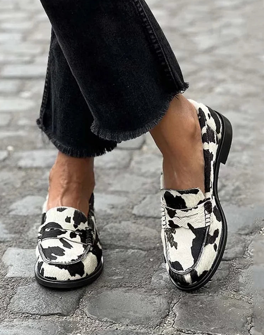 Ashley™ | Cow-Print Loafers