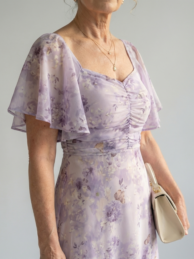 Vivian | Flutter Sleeve Midi Dress