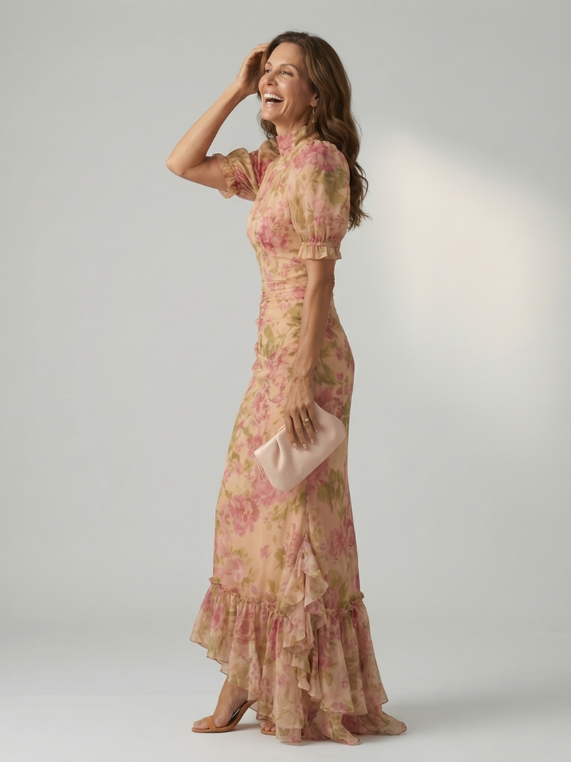Vilma | Gentle High Neck Maxi Dress
