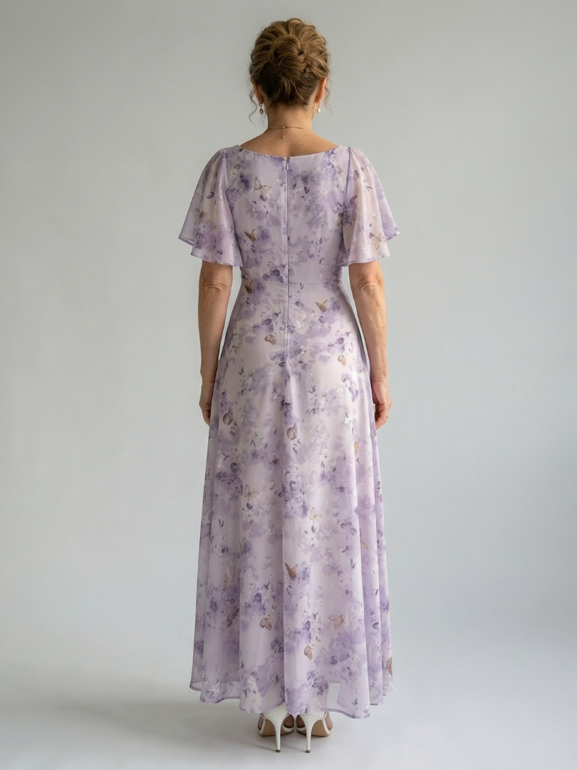 Vivian | Flutter Sleeve Midi Dress