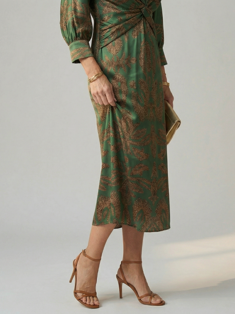 Luna | Natural Wrap Midi Dress