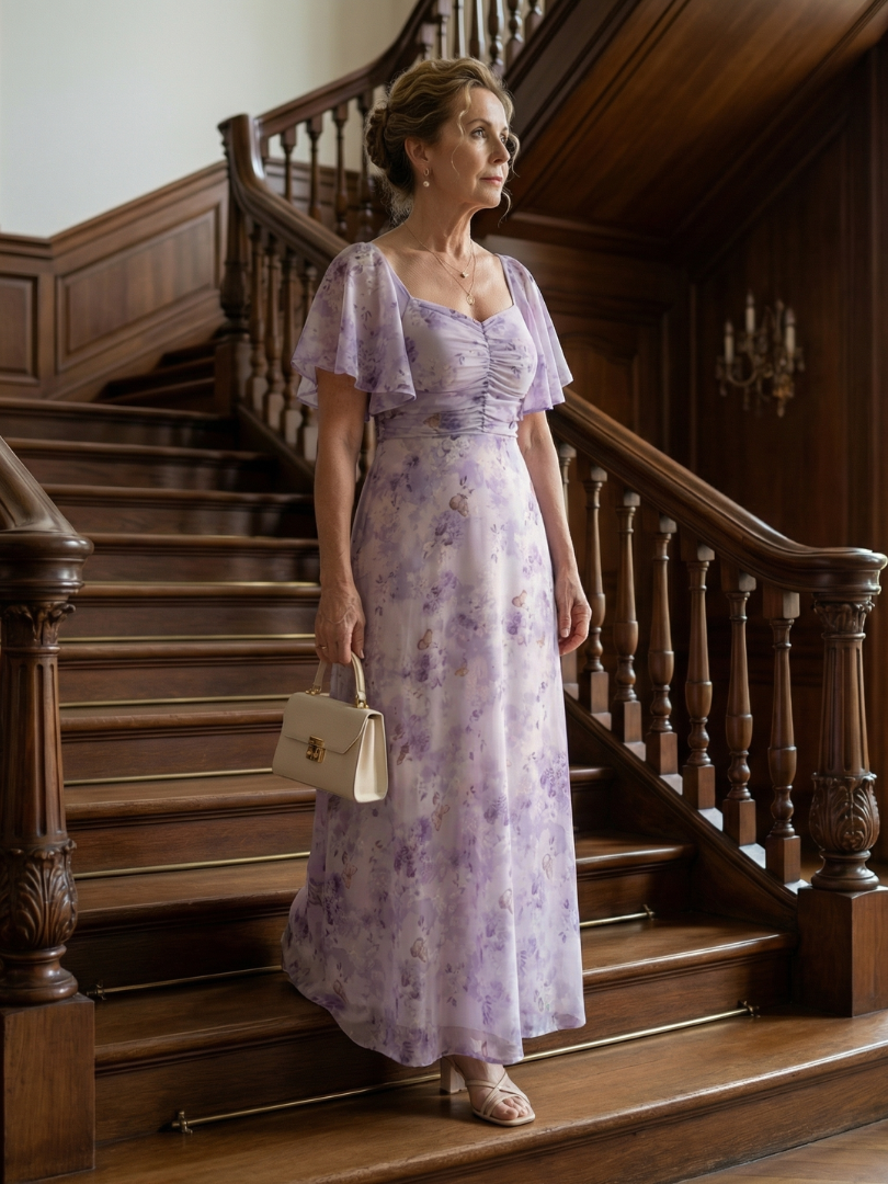 Vivian | Flutter Sleeve Midi Dress