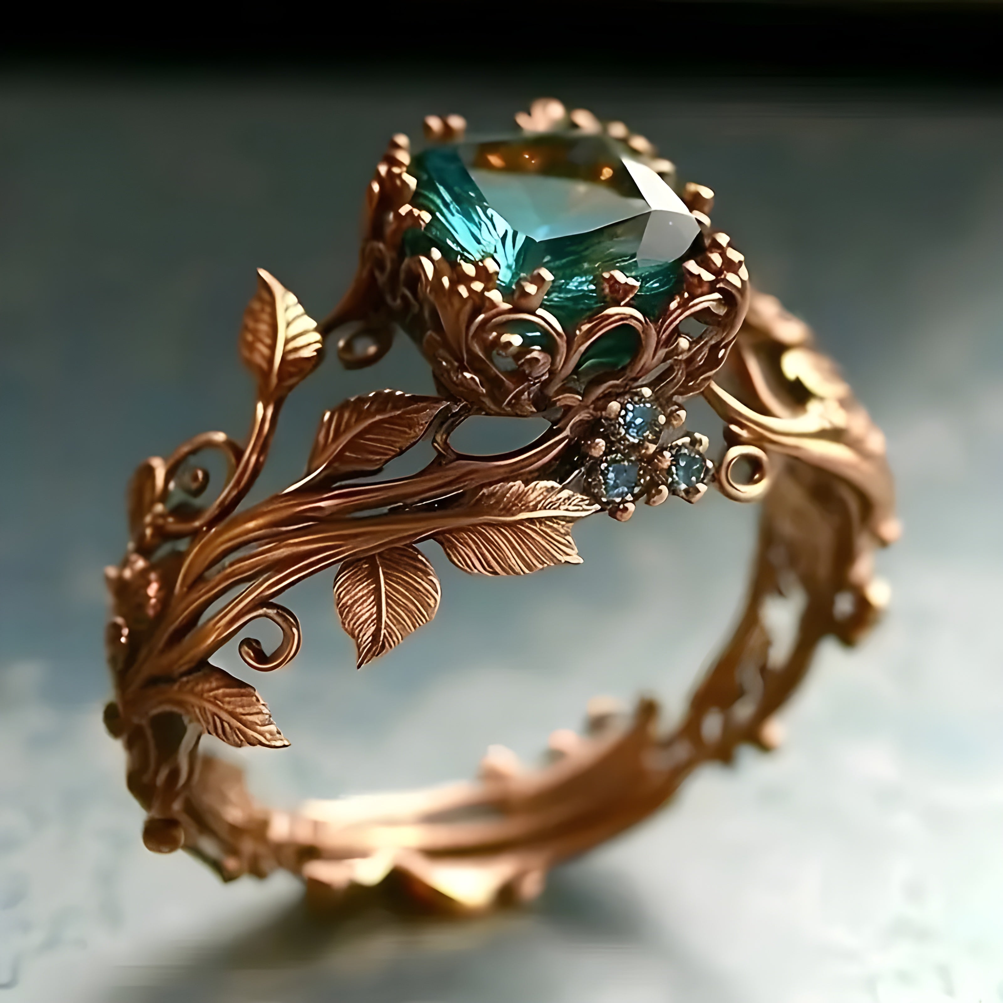 Nature Green Crystal Ring