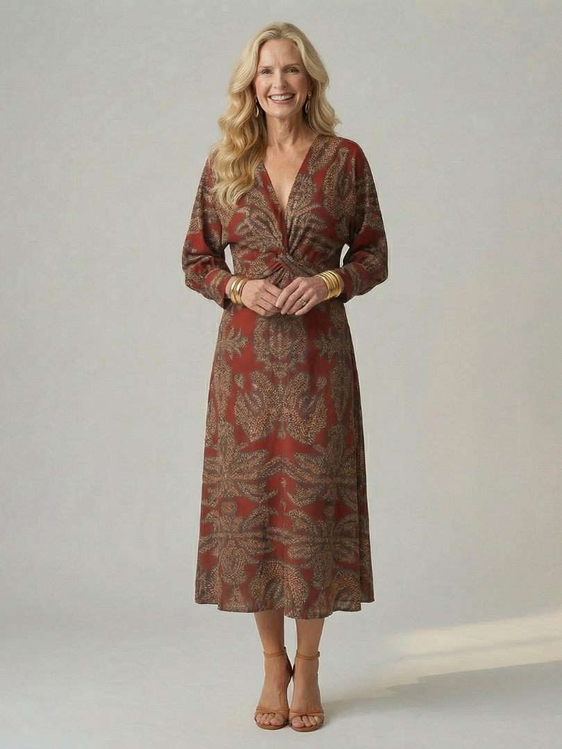 Luna | Natural Wrap Midi Dress