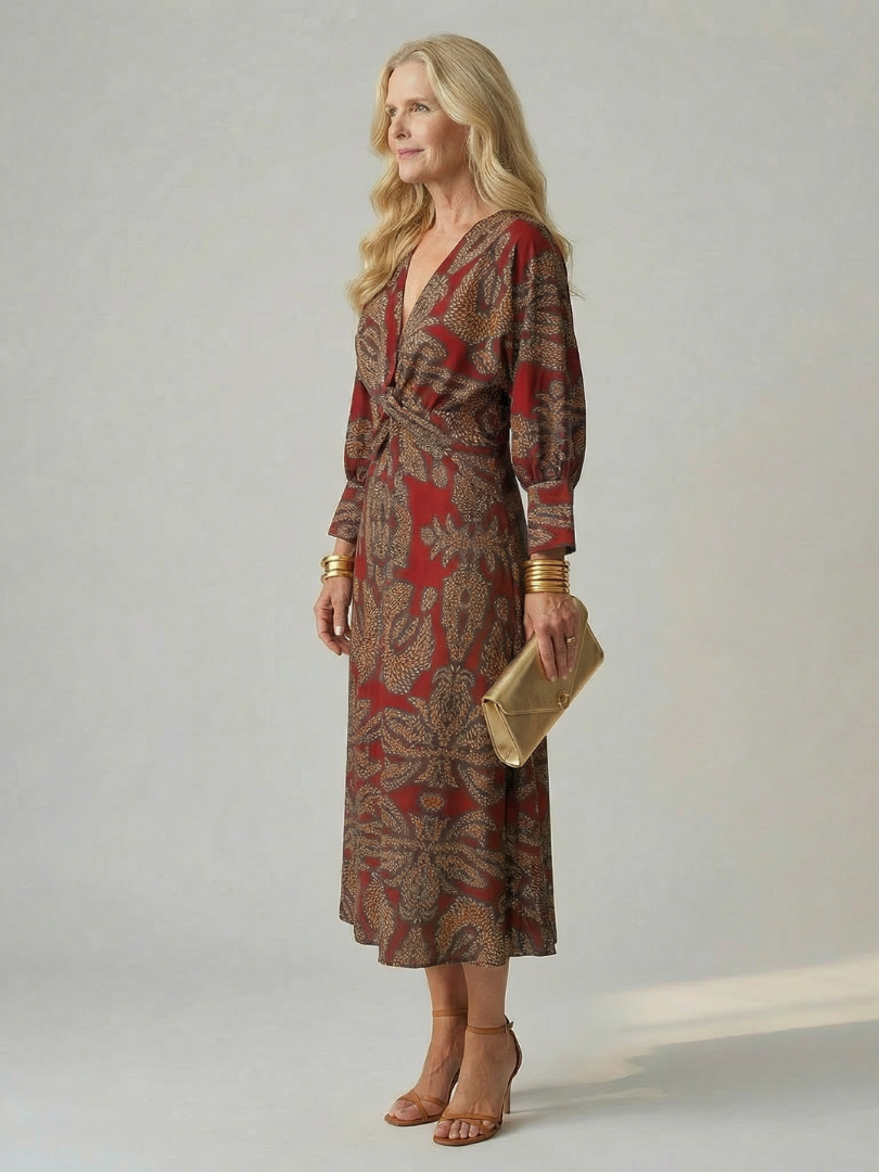Luna | Natural Wrap Midi Dress