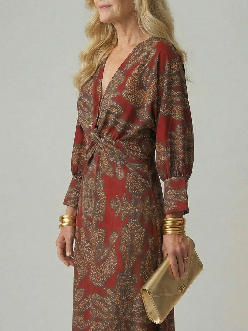 Luna | Natural Wrap Midi Dress