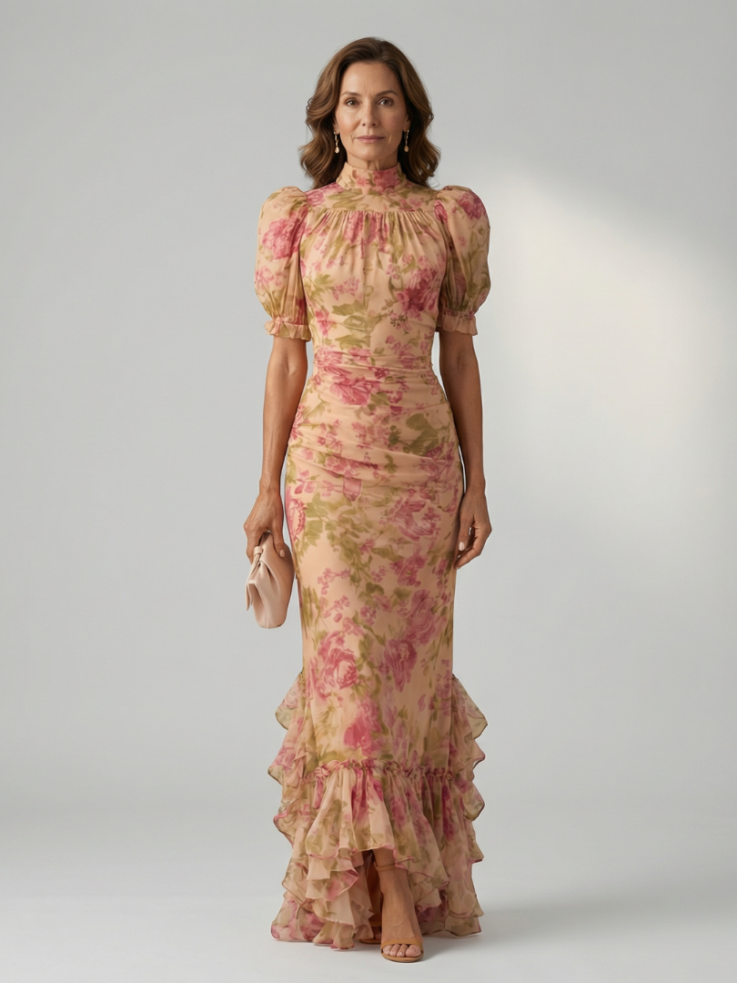Vilma | Gentle High Neck Maxi Dress