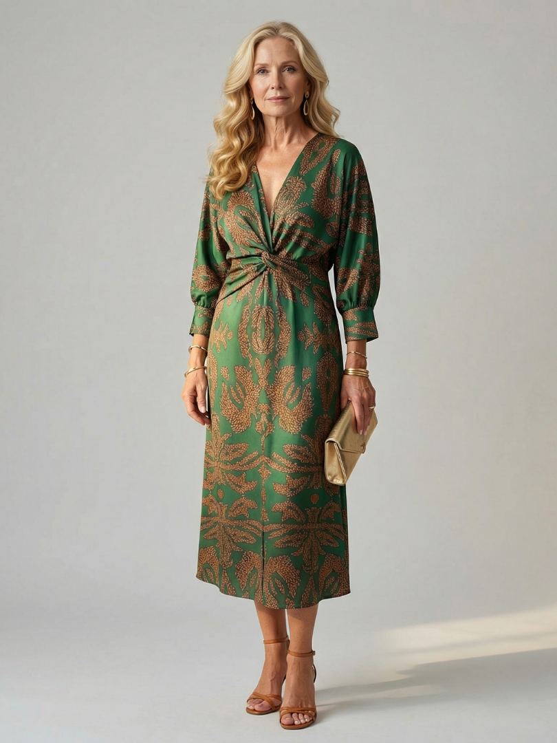 Luna | Natural Wrap Midi Dress