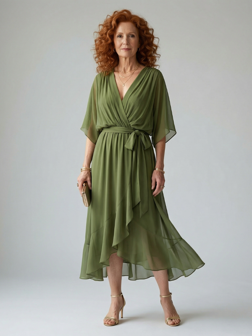 Erica | Light Drape Midi Dress