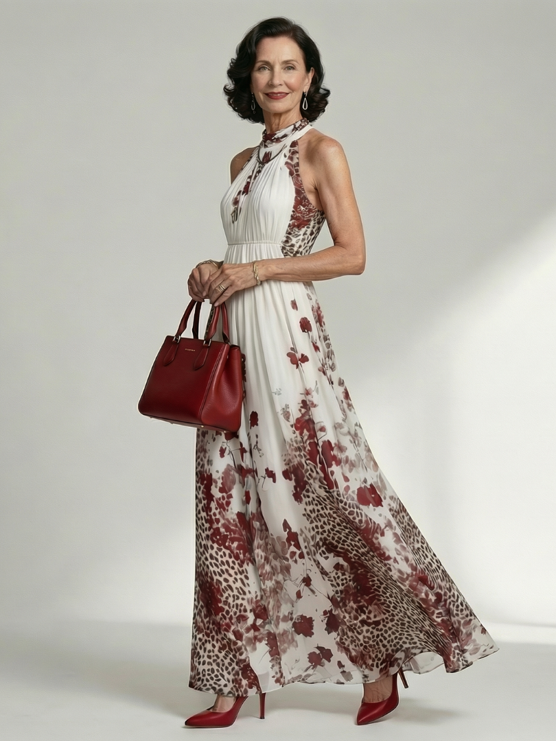 Ivy | Pleated White Maxi Dress