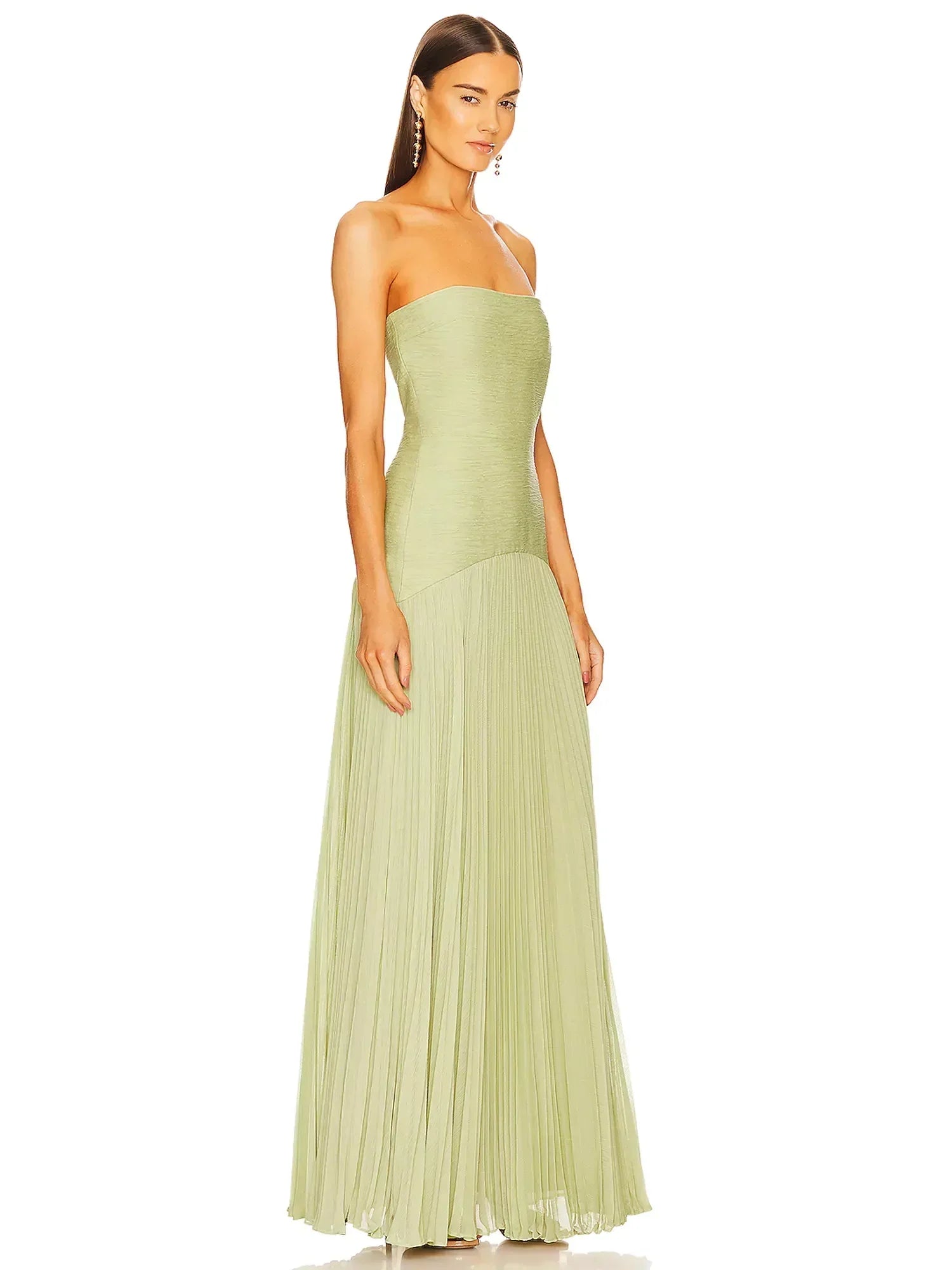 Eleanor | Women's Strapless Pleated Maxi Wedding Guest Dress