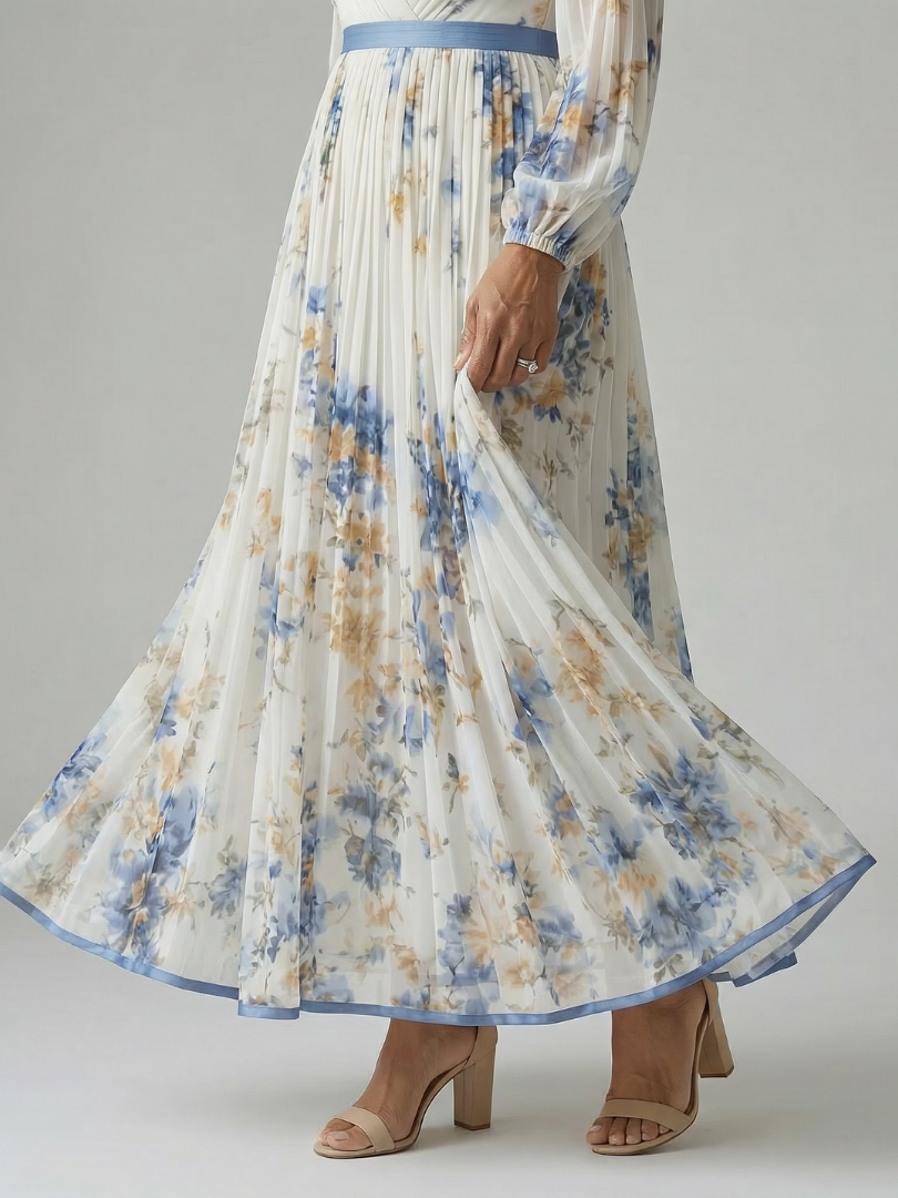 Rylie | Pleated Wrap Midi Dress