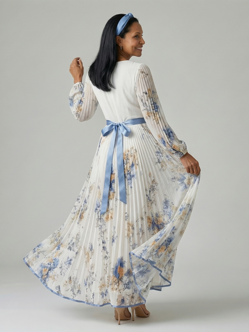 Rylie | Pleated Wrap Midi Dress
