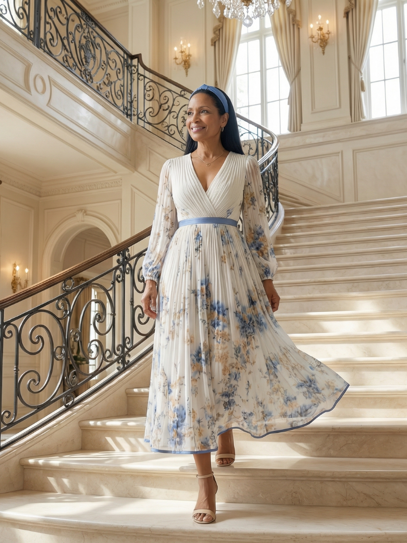 Rylie | Pleated Wrap Midi Dress