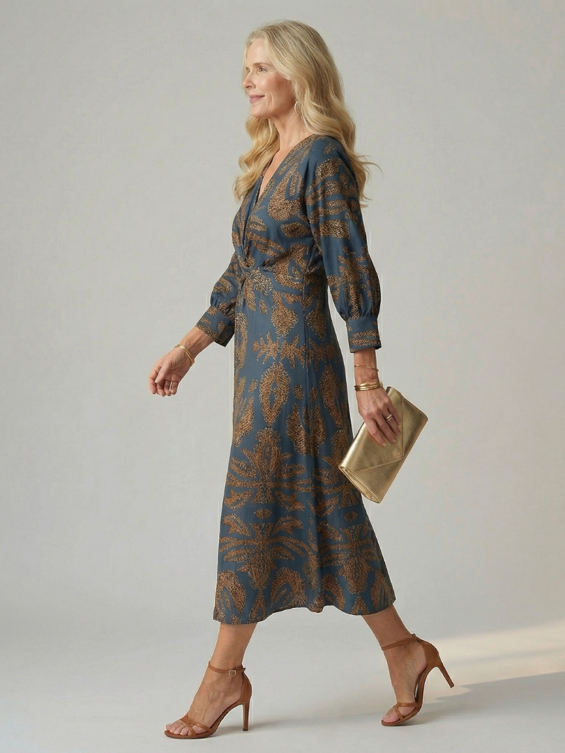Luna | Natural Wrap Midi Dress