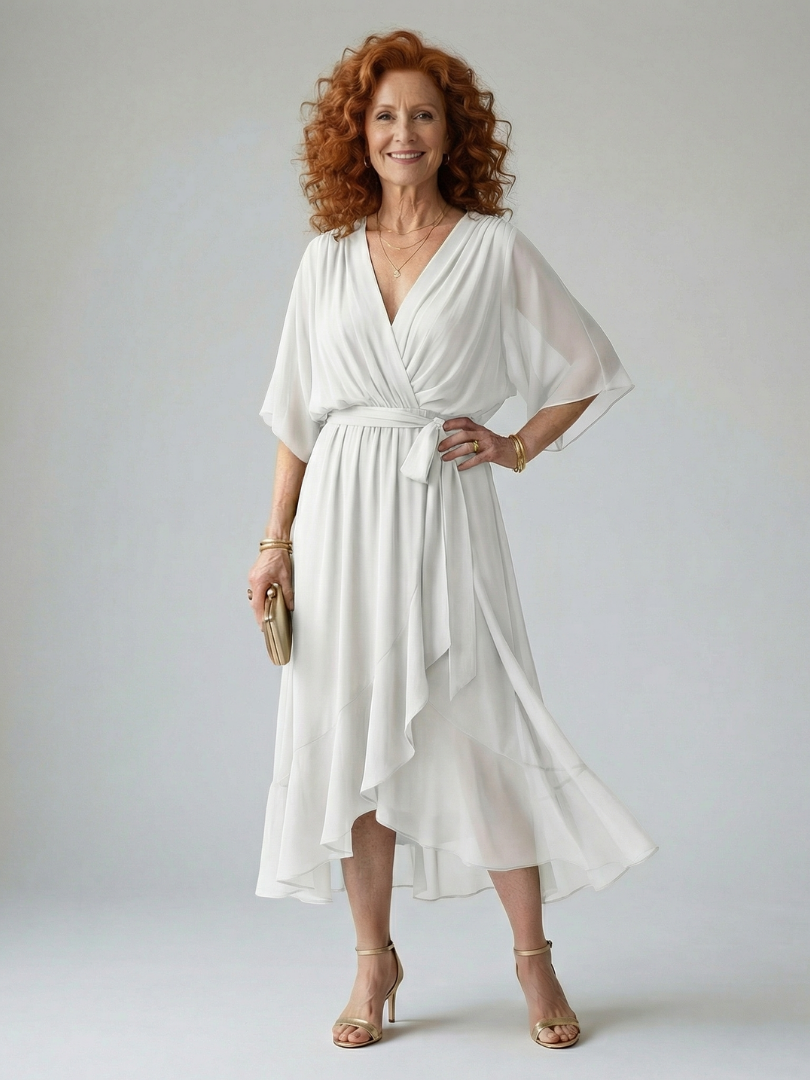 Erica | Light Drape Midi Dress